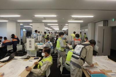 災害対策本部事務室運営訓練の様子