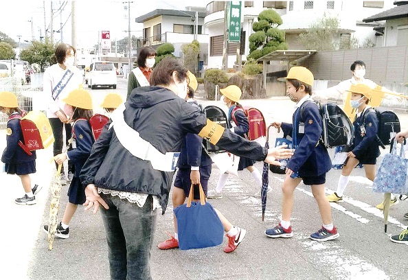 あいさつ運動（下津地区）